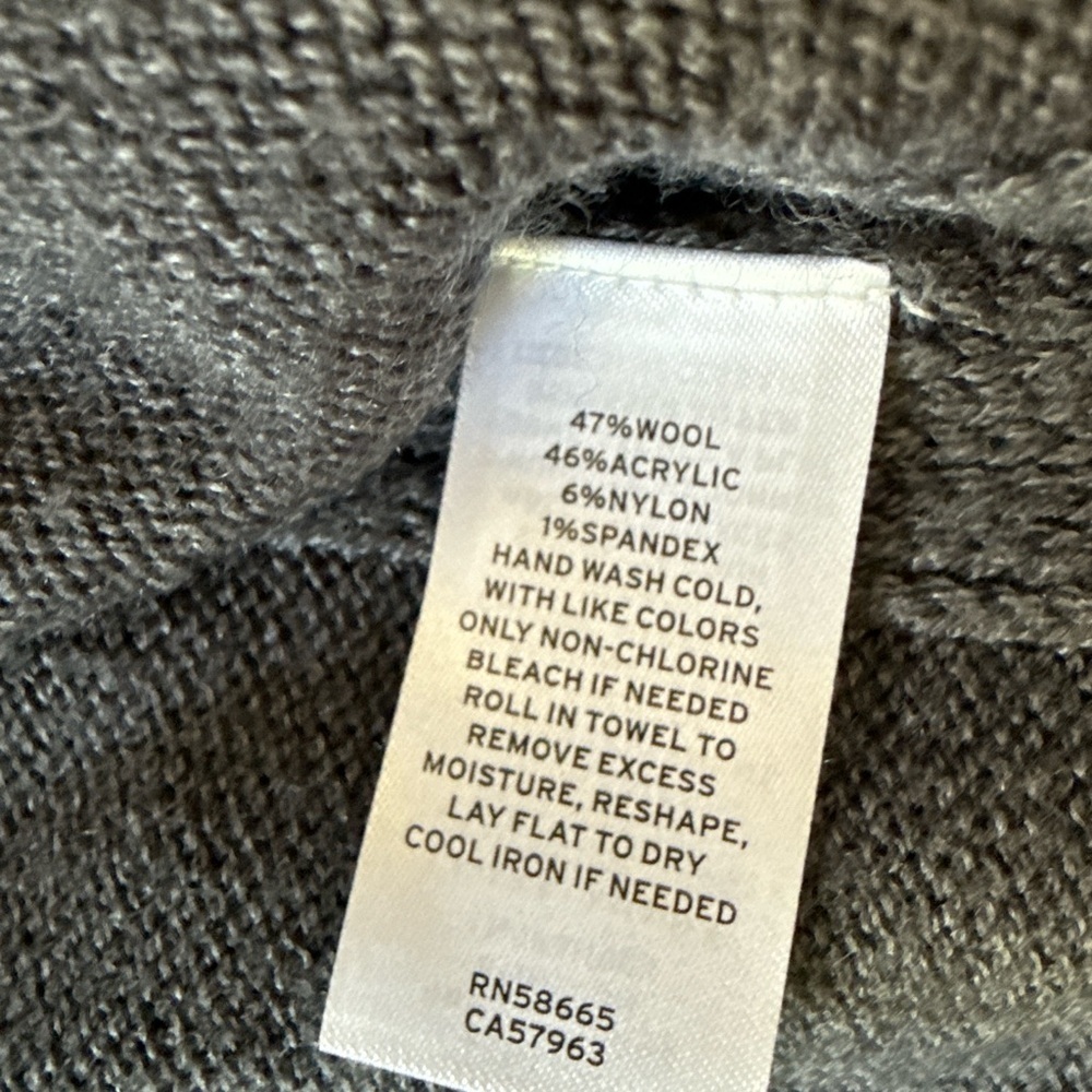 Nordstrom Wool Blend Gray Ribbed Crew Neck Sweater – Size Small - Picture 7 of 7